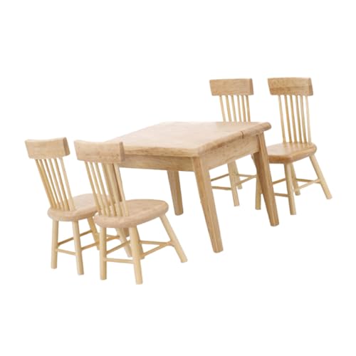 GLSTOY Maßstab Miniatur Eiche Esszimmer Tisch und Stühle Dekoratives Puppenhaus Zubehör für Modellbau GLSTOY Maßstab Miniatur Eiche Esszimmer Tisch und Stühle Dekoratives Puppenhaus Zubehör für Modellbau von GLSTOY