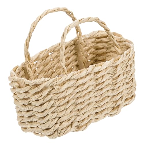 GLSTOY 12 Maßstab Dekorativer Miniatur Aufbewahrungskorb Tiny Woven Basket Für Wohnaccessoires Und Kreative Projekte von GLSTOY