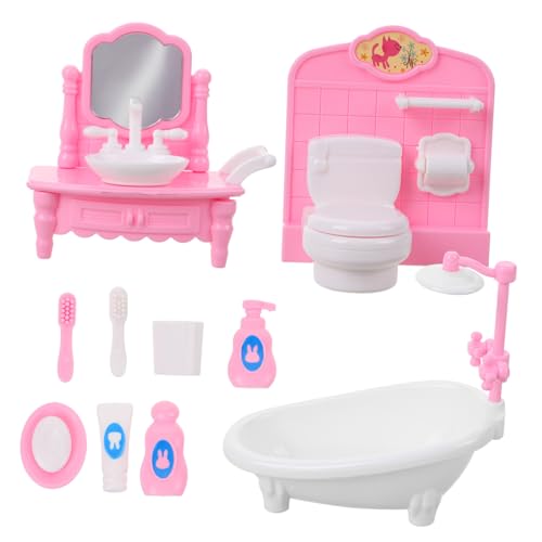 GLSTOY Miniatur Badezimmer öbel Set Für Puppenhaus Badewanne Toilette Und Deko Zubehör Für Kreative Spielideen Perfekt Für Puppenhaus Szenen Und Miniatur Dekorationen von GLSTOY