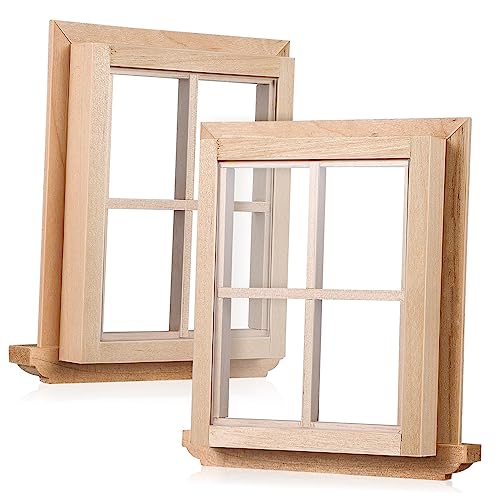 GLSTOY Miniatur Fensterrahmen Modelle Niedliche öbel Fenster Ornamente Für Puppenhaus 4 Fächer Design Ideales Bastelzubehör Für Kreatives von GLSTOY