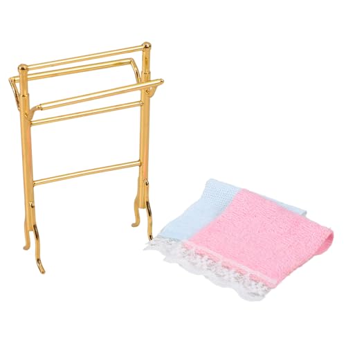 GLSTOY Miniatur Handtuchhalter für Puppenhaus Metall und Kompakte Dekoratives Bad Accessoire Realistische Miniatur Dekoration für Puppenzubehör Vielseitig Einsetzbar GLSTOY Miniatur Handtuchhalter für Puppenhaus Metall und Kompakte Dekoratives Bad Accessoire Realistische Miniatur Dekoration für Puppenzubehör Vielseitig Einsetzbar von GLSTOY
