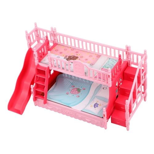 GLSTOY Miniatur Puppenhaus Doppelstockbett Buntes Puppenmöbel Zubehör Dekoratives Kinderbett für Fantasievolles und Puppenhaus Ausstattung GLSTOY Miniatur Puppenhaus Doppelstockbett Buntes Puppenmöbel Zubehör Dekoratives Kinderbett für Fantasievolles und Puppenhaus Ausstattung von GLSTOY