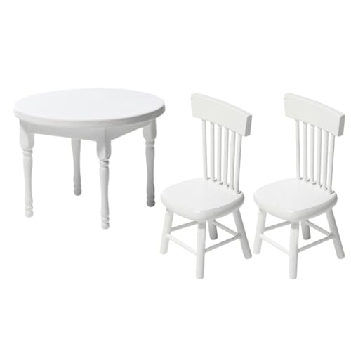 GLSTOY Miniatur Puppenhaus Tisch Stuhl Weiß Simulation Möbel DIY Dekoration für Puppenhaus Zubehör GLSTOY Miniatur Puppenhaus Tisch Stuhl Weiß Simulation Möbel DIY Dekoration für Puppenhaus Zubehör von GLSTOY