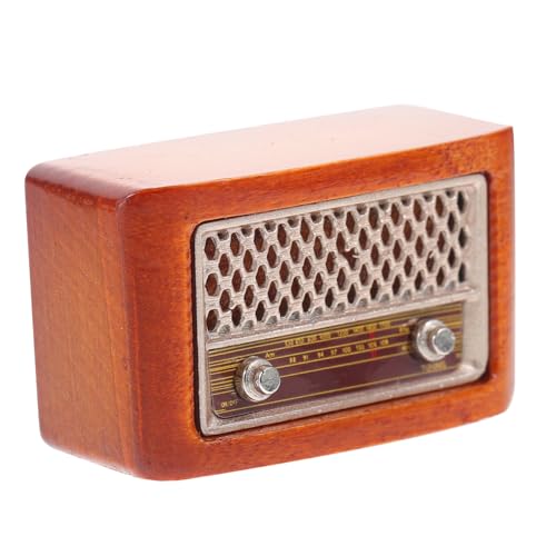 GLSTOY Miniatur-Retro-Radio Filigranes Mini-Radio Mini-Radio-Handwerk Mini- -Mini-Radio Mini-hausaccessoire Mini- -dekore Radio-Modell Winziges Radio Im Vintage-Stil Eisen Brown von GLSTOY