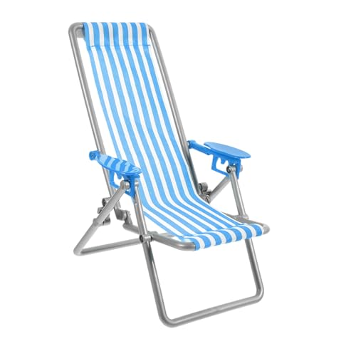 GLSTOY Strand Stuhl Strandstuhl Für Puppenhaus Faltbarer Beach Chair Mit Streifen Puppenzubehör Für Deko Und Ideal Für Indoor Und Outdoor Nutzung Deko von GLSTOY