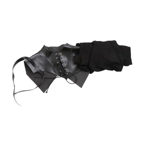 GLSTOY Mittelalterlicher Umhang Mit Stehkragen Für Herren Schwarzer Cape Mit Kapuze Für Halloween Cosplay Ideales Kostümzubehör Für Ritter Und von GLSTOY