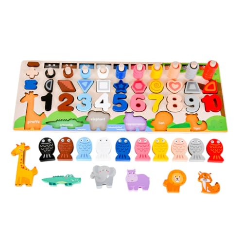 GLSTOY Montessori Holzspielzeug Tier Formen Zuordnungsspiel Kinderpuzzle Lernspielzeug aus Holz Fördert und Farberkennung Kreative Logikentwicklung Sicher und Geruchsfrei GLSTOY Montessori Holzspielzeug Tier Formen Zuordnungsspiel Kinderpuzzle Lernspielzeug aus Holz Fördert und Farberkennung Kreative Logikentwicklung Sicher und Geruchsfrei von GLSTOY