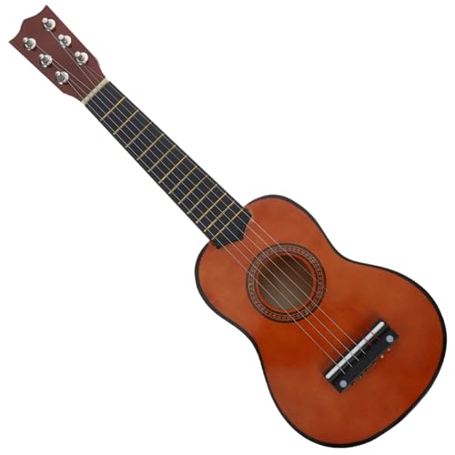 GLSTOY Kindergitarren Spielzeug Gitarre Musikinstrument Für Lernspielzeug Zur Musikalischen Ideal Für Kleinkinder Pädagogisches Kaffee Farbe Klanghölzer Für Kinder von GLSTOY