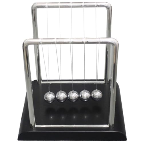 GLSTOY Newton Schwingt Den Ball Pädagogische Balancebälle Newton Wiegenpendel Wissenschaft Schwingende Bälle Beruhige Zappeln Black Halterung Und Basis>Ball Aus Abs-Kunststoff>Eisen von GLSTOY