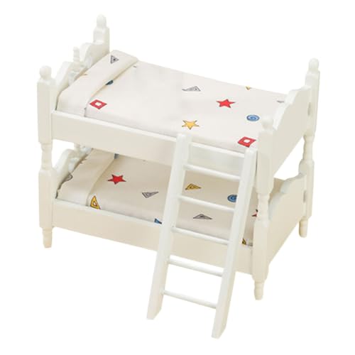 GLSTOY Puppenhaus Etagen Bett Spielzeug Babypuppentrage für Kinder Puppenbett Bausatz puppenhaus Schlafzimmer puppenhaus Einrichtung Miniatur-Möbelornament Mini-Hausmöbel Stoff von GLSTOY