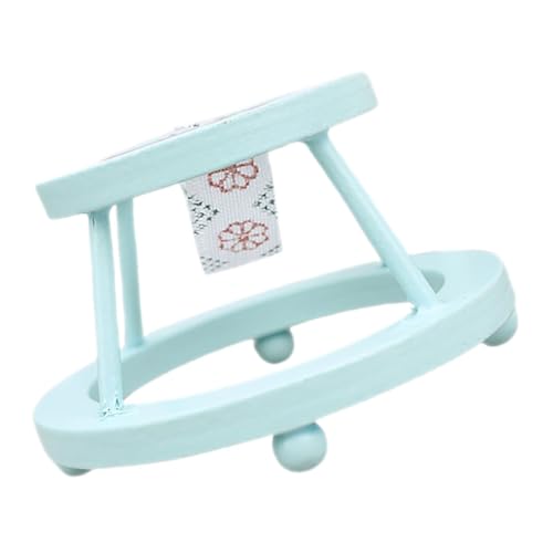 GLSTOY Puppenhaus babyzimmer holzmöbel miniaturmöbel kinderkrippe Kinderwagen Zubehör für Puppenhäuser aus Holz winziges Miniatur-Babymöbel Möbel für Kleinkinder Bambusseide Sky-Blue von GLSTOY