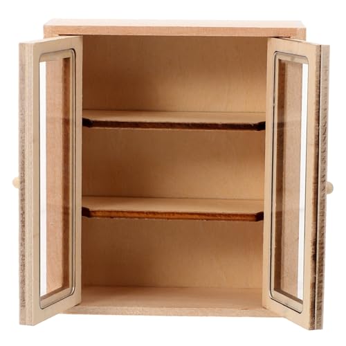 GLSTOY Puppenhausmöbel kleine Garderobe Schrank klein Dollhouse Furniture Kleine Schrank Miniaturküche Mini-Aufbewahrungsschrank Miniatur-Schrankmodell Minischrank aus Holz hölzern von GLSTOY