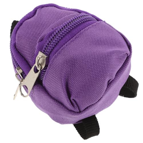 GLSTOY Puppenrucksack Kleine Puppentasche Mini-Rucksack-Spielzeug Puppen-klassenzimmermöbel Puppenreisetasche Minischrank Für Puppen Mini-rucksäcke Mini-Schultasche Stoff Violett von GLSTOY