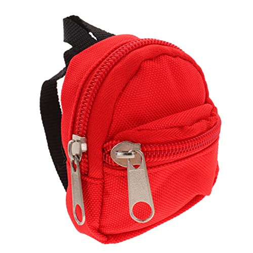 GLSTOY Puppenrucksack Mini-rucksäcke Schultasche Für Puppe Mini-hausverzierung Puppenrucksäcke Mini-Puppen Für Schulbedarf Mini-Rucksack Für Puppen Kleine Puppe Spielzeug Rot Polyester von GLSTOY