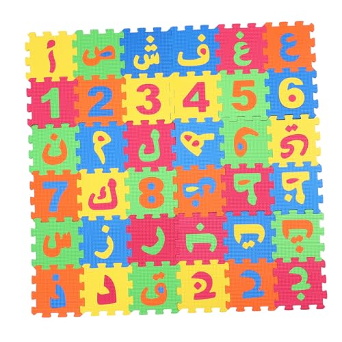 GLSTOY Puzzlematte Für Babys Und Kleinkinder Spielmatte Aus Eva Schaumstoff Mit Arabischen Buchstaben Weiche Krabbelmatte Alphabetische Lernmatte Faltbar Und rutschfest Ideal Für Das von GLSTOY