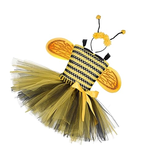 GLSTOY Rock für Mädchen bee costume Bienenkleid Babykostüm Bienenkostüm Haarband Marienkäfer-Stirnband Kinderkostüm Mädchen Stirnband Halloweenkostüm -Tutu-Rock Röcke für Mädchen von GLSTOY