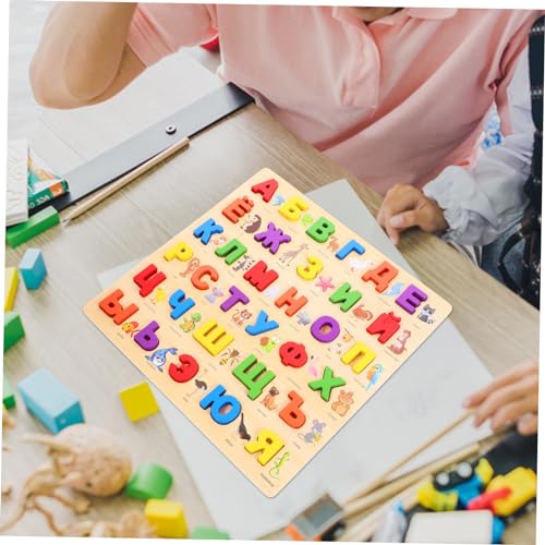 GLSTOY Russisches Alphabet Holzpuzzle Teiliges Lernspielzeug für Großen Buchstaben und Wortbildern Fördert Gedächtnis Hand Auge Koordination und Logisches GLSTOY Russisches Alphabet Holzpuzzle Teiliges Lernspielzeug für Großen Buchstaben und Wortbildern Fördert Gedächtnis Hand Auge Koordination und Logisches von GLSTOY