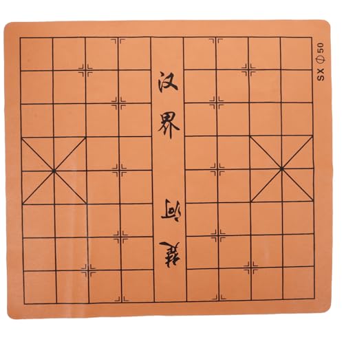 GLSTOY Schachbrett Klappspielbrett Schachbrett Chinesisches Schachbrett Marmor Schachbrett Chinesisches Schachbrett Xiangqi Schachmatte Faltbares Schachbrett Kunstleder Hellbraun von GLSTOY