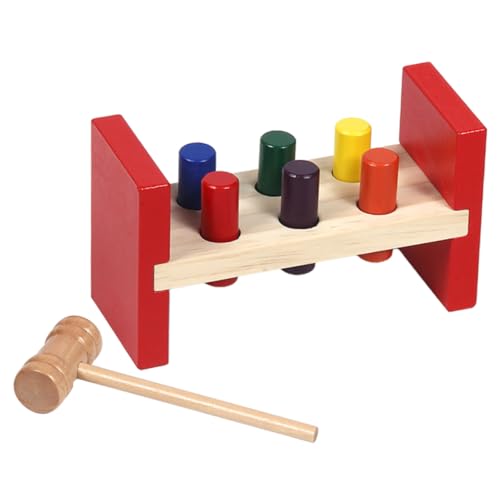 GLSTOY Baby Spielzeug Klopfspiel Für Motorikspielzeug Mit Holzhammer Farbenerkennung Und Pädagogischem Für Kleinkinder Ab 1 Jahr Ideales Zur Frühen Kinder Spielzeug Jungen von GLSTOY