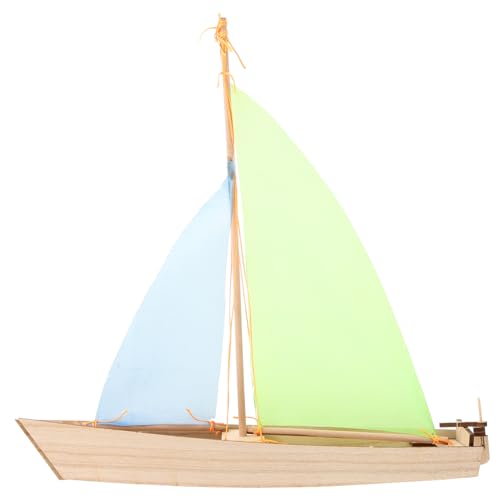 GLSTOY Segelmodellboot Spielzeugboote Kinder Holzhandwerk Boot Mini Kanu Dekoration Handwerk Schiffe Form Modellbausatz Bausätze Spielzeug Segelyacht Für Teich von GLSTOY