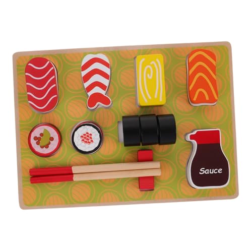 GLSTOY Set Sushi Spielzeug Rollenspiel Küchenspielzeug Rollenspiel Sushi Für Kinder Essen Spielen Lernen Alphabet Puzzle Erstes Obstgarten Kleinkindspiel Kinderessen von GLSTOY