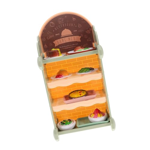 GLSTOY Simulation Lebensmittelspielzeug Mini Bäckereischrank Miniaturvitrine Minischrank Modell Puppenhaus Bäckereischrank Miniatur Puppenhauszubehör 4 Stöckige Lebensmittelaufbewahrung von GLSTOY