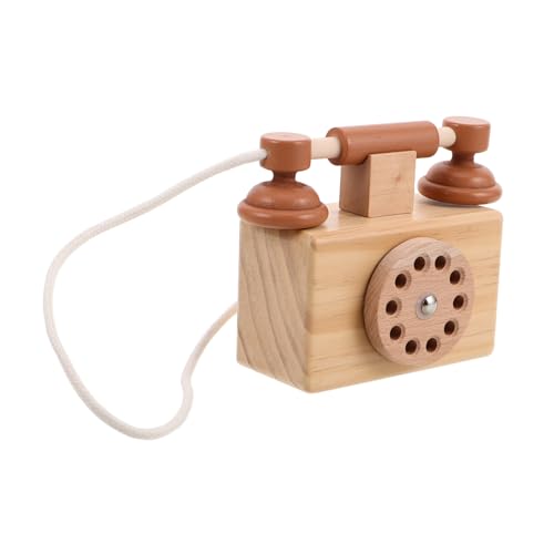 GLSTOY Spielzeugtelefon multifunktionales Stickgarn Federmäppchen für Gadget-Übereinstimmungen Handspielzeug für kinderspielzeug Telefon Prop Miniatur-Telefon Holz von GLSTOY