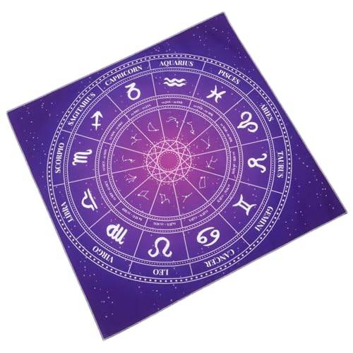 GLSTOY Tarot-tischdecke Altar-Tarot-kartentuch Tarot Altartuch Wicca-zubehör Und Werkzeuge Wandteppich Mit 12 Sternbildern Pentagramm Weissagung Tischtuch Pentagramm-tischdecke Polyester von GLSTOY