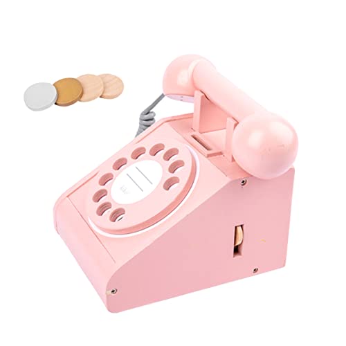 GLSTOY Telefon Simuliertes Retro Telefon Für Pädagogisches Pink Kleines Telefon Für Kreatives Und Lernen von GLSTOY