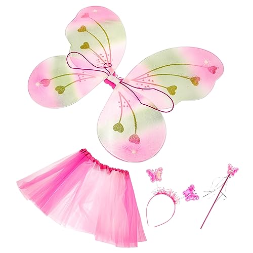 GLSTOY Verkleideter Kostüm Schmetterlingsstab Schmetterlings Kinder Prinzessin Fee für Tutu Weihnachten Rock für Cosplay Schmetterlingsflügel Mädchen Zauberstab Feenkostüm Schmetterling von GLSTOY