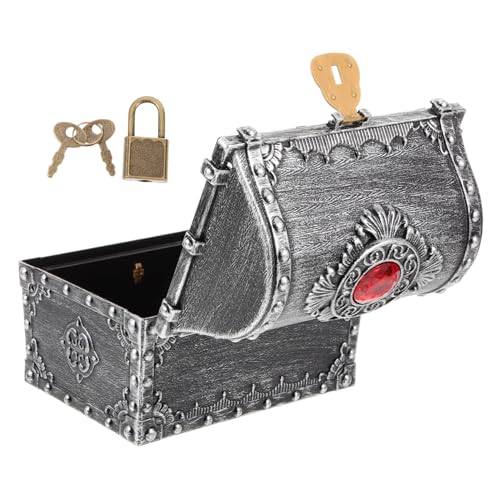 GLSTOY Vintage Piraten Schatztruhe Kleine Schatzkiste Aufbewahrungsbox Piratenparty Deko Kreative Schatztruhe für Kleinigkeiten und Rollenspiele GLSTOY Vintage Piraten Schatztruhe Kleine Schatzkiste Aufbewahrungsbox Piratenparty Deko Kreative Schatztruhe für Kleinigkeiten und Rollenspiele von GLSTOY
