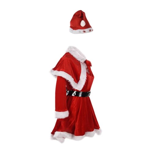 GLSTOY Mrs Claus Kostüm Damen Weihnachtskostüm Set Weihnachtsmann Kleid für Damen Festlich von GLSTOY