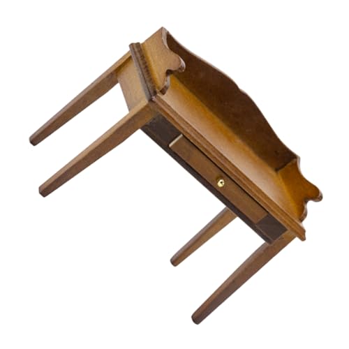 GLSTOY Zubehör für Puppenhäuser Möbel Kinderspielzeug Tragehilfe für Babypuppen Mini Schreibtisch puppenhaus Schreibtisch Kleiner Schreibtisch aus Holz Mini-Schreibtischfigur Birke von GLSTOY