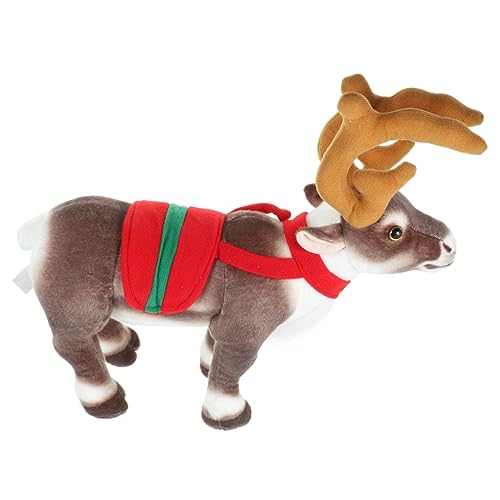 GLSTOY weihnachtsschmuck Kinder Weihnachts Figuren geldgeschenke Weihnachten wheinachtsgeschenke weihnachtsdekorationen Kuh Hund Tiere REH Elchfiguren Plüsch-Hirschfigur Kurzer Plüsch von GLSTOY