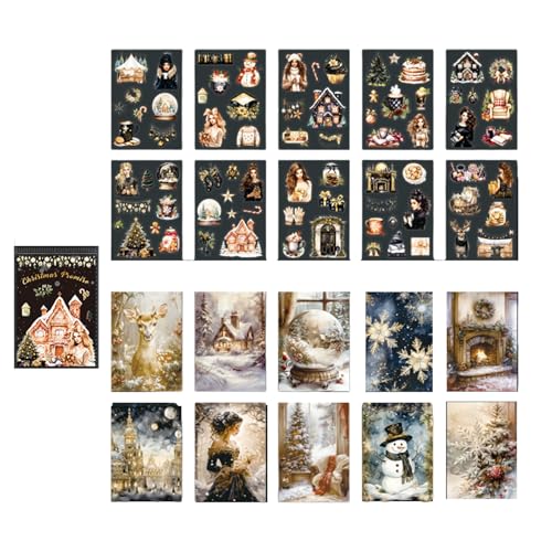 GMBYLBY 20-teiliges Weihnachts Scrapbooking Aufkleber Set Zubehör Dekoration Für Journaling Planer Und Schul Bastelbedarf von GMBYLBY