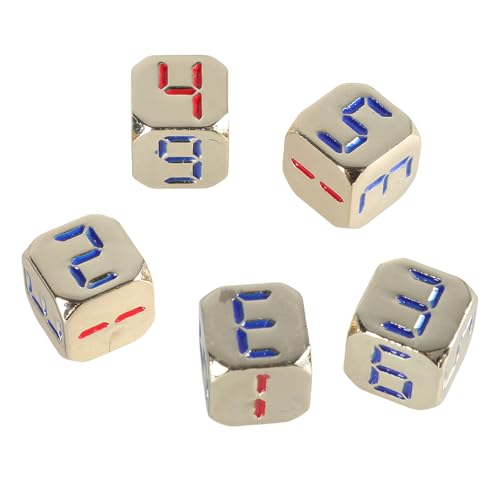 5-teiliges Würfel Set 13 Mm Solide Spielwürfel Set Mit Großer Zahl 6-seitige Würfel Aus Legierung Pädagogische Würfel Mit Abgerundeten Ecken von GMBYLBY