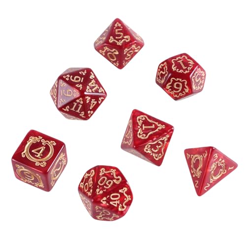 GMBYLBY 7Pcs Drachen Muster Mehrseitige Acryl Würfel Rolle Spielen Tisch Spiel Würfel Polyhedral Würfel Für Tisch Spiel Spieler von GMBYLBY