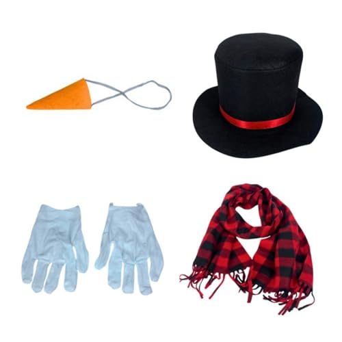 GMBYLBY 4 PCs Schneemann Kostüm Kits Winter Frosty Schneemann Kostüm Schal Nase Handschuhe Weihnachten Schneemann Kostümzubehör GMBYLBY 4 PCs Schneemann Kostüm Kits Winter Frosty Schneemann Kostüm Schal Nase Handschuhe Weihnachten Schneemann Kostümzubehör von GMBYLBY