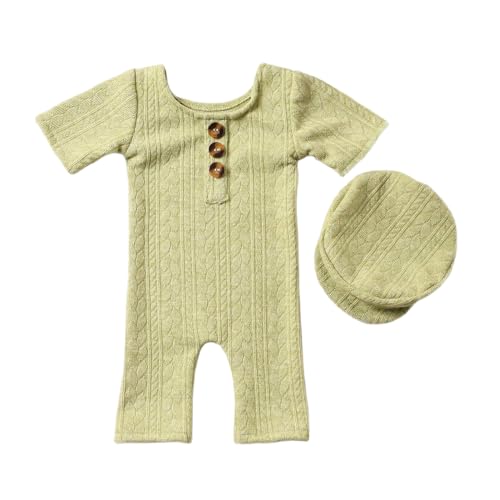 GMBYLBY Baby Fotografie Requisiten Kleidung Für Säugling Baskenmütze Strampler Neugeborene Foto Body Hautfreundliche Baby Foto Outfit von GMBYLBY