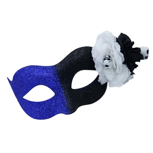 GMBYLBY Der Toten Maske Halbe Gesichtsmaske Halloween Maske Blumenmaske Mit Totenkopf Mexikaner Maskerade Maske Party Maske von GMBYLBY