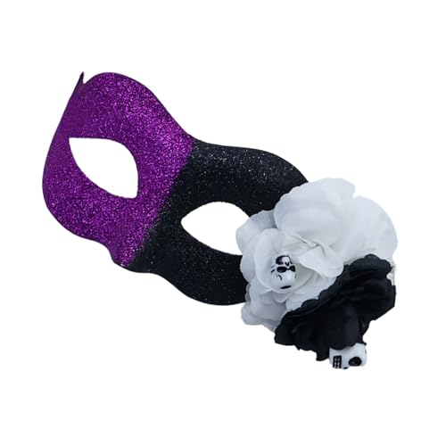 GMBYLBY Der Toten Maske Halbe Gesichtsmaske Halloween Maske Blumenmaske Mit Totenkopf Mexikaner Maskerade Maske Party Maske von GMBYLBY