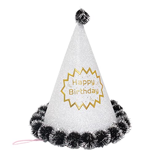 GMBYLBY Geburtstags Kegelhüte Partyhüte Zum Geburtstag Mit Pompons Partyhüte Party Kegelhüte Geburtstagsparty Dekoration Für Kinder Geburtstagsparty Hüte von GMBYLBY
