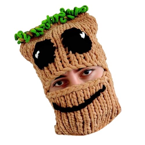 GMBYLBY Halloween Facecover Für Erwachsene Unisex Mottoparty Kostüm Treeman Neuheit Randloser Winter Warme Gesichtsmaske Kappen von GMBYLBY