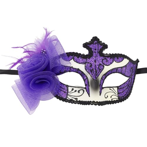 GMBYLBY Halloween Mardi Gras Maske Halbgesichtsmaske Gefiederte Maske Venezianer Maske Karnivale Maske Masquerade Maske Party Maske von GMBYLBY