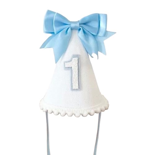 GMBYLBY Hübscher Stoffhut für Baby-Geburtstage mit Schleifen-Detail, Partyzubehör, Rollenspiel-Requisiten, Geburtstagshut, leicht GMBYLBY Hübscher Stoffhut für Baby-Geburtstage mit Schleifen-Detail, Partyzubehör, Rollenspiel-Requisiten, Geburtstagshut, leicht von GMBYLBY