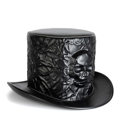 GMBYLBY Hut mit breiter Krempe, dekorativer Totenkopf, Halloween-Kostüm, Zauberer, Polyester-Stoff, Punk-Top-Zubehör, Polyester, Hochzeitshut, Zubehör GMBYLBY Hut mit breiter Krempe, dekorativer Totenkopf, Halloween-Kostüm, Zauberer, Polyester-Stoff, Punk-Top-Zubehör, Polyester, Hochzeitshut, Zubehör von GMBYLBY