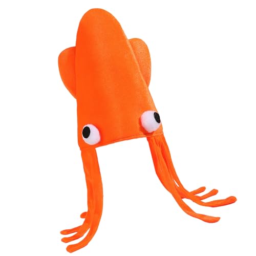 GMBYLBY Lustiger Tintenfisch-Kostümhut für Halloween-Partys, Bühnenauftritte, weiche Kopfbedeckung, bequeme Kopfbedeckung, Kostüm-Hut GMBYLBY Lustiger Tintenfisch-Kostümhut für Halloween-Partys, Bühnenauftritte, weiche Kopfbedeckung, bequeme Kopfbedeckung, Kostüm-Hut von GMBYLBY