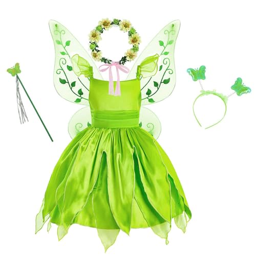 GMBYLBY Mädchen Prinzessin Feen Umfassen Kleid Feenstäbe Schmuck. Mädchen Halloween Kostüm Halloween von GMBYLBY