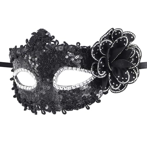 GMBYLBY Maskerade Maske Für Damen Glänzt Mit Strasssteinen Venezianer Maske Party Abend Abschlussball Bälle Maske Halloween Cosplay Kostüme von GMBYLBY