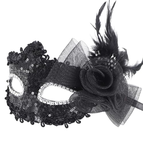 GMBYLBY Maskerade Maske Für Damen Glänzt Mit Strasssteinen Venezianer Maske Party Abend Abschlussball Bälle Maske Halloween Cosplay Kostüme von GMBYLBY